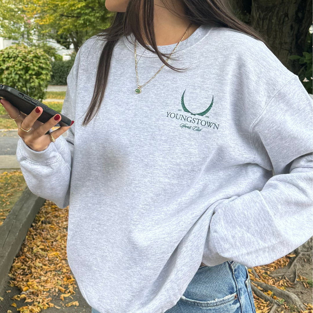 Oversized Long Sleeve Sports Club Crewneck Sweatshirt