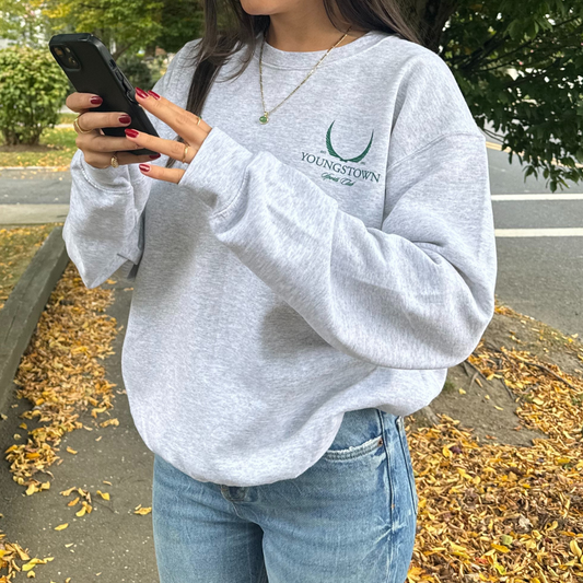 Oversized Long Sleeve Sports Club Crewneck Sweatshirt